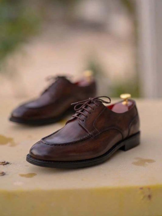 Brown Leather Shoes-Sku -039