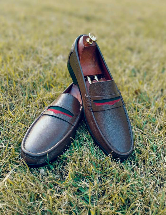 Brown Cow Leather Shoes-Sku 2024