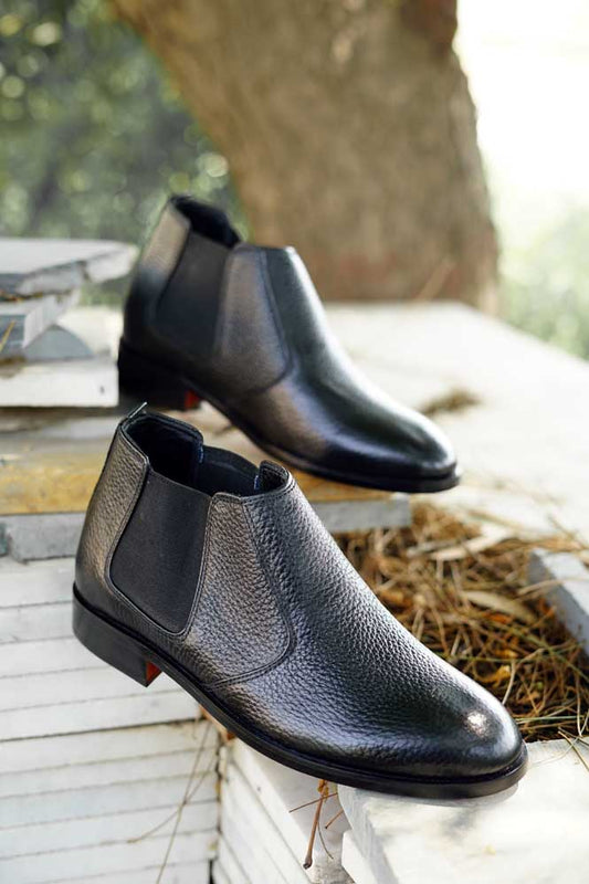 Black Leather Chelsea Shoe – Design 342