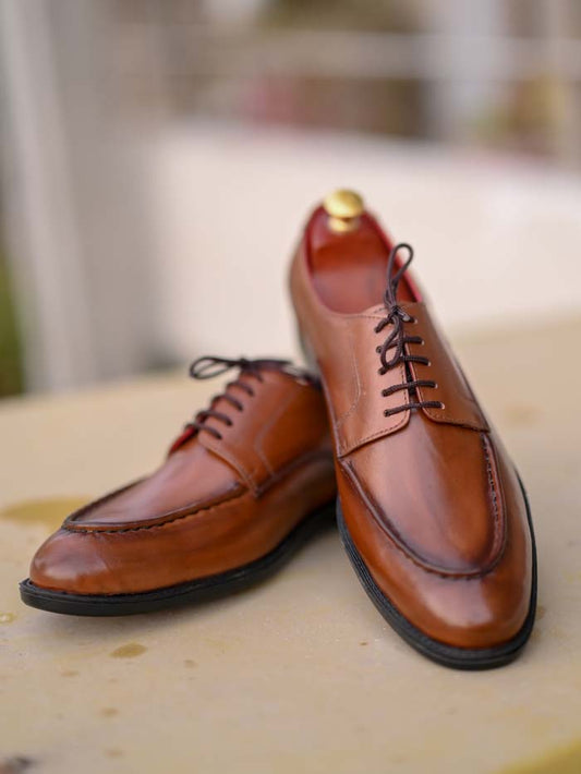 Brown Leather Shoes-Sku -039