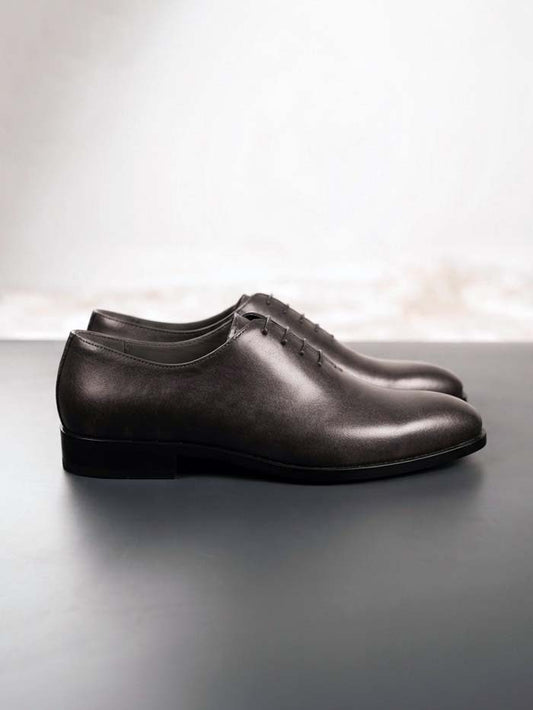 Black Leather Shoes ruber sole-Sku 041