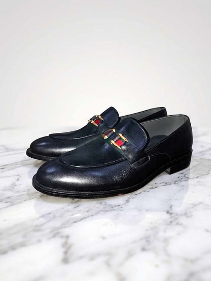 Black Leather Loafers for Men – Lightweight Slip-On Shoes