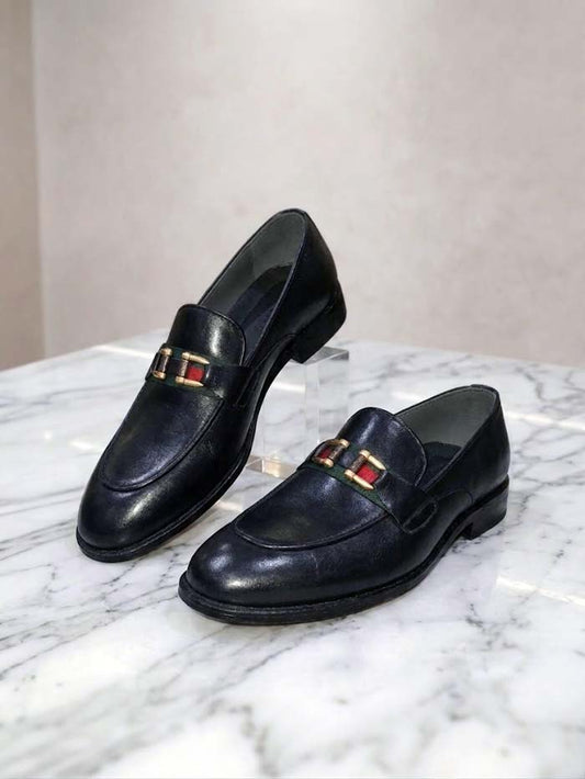 Black Leather Loafers for Men – Lightweight Slip-On Shoes