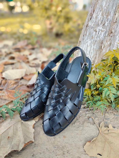 Woven Black Chappal _sku 767