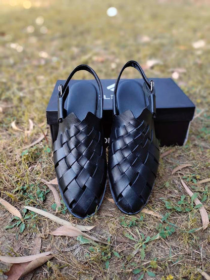 Woven Black Chappal _sku 767