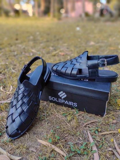 Woven Black Chappal _sku 767