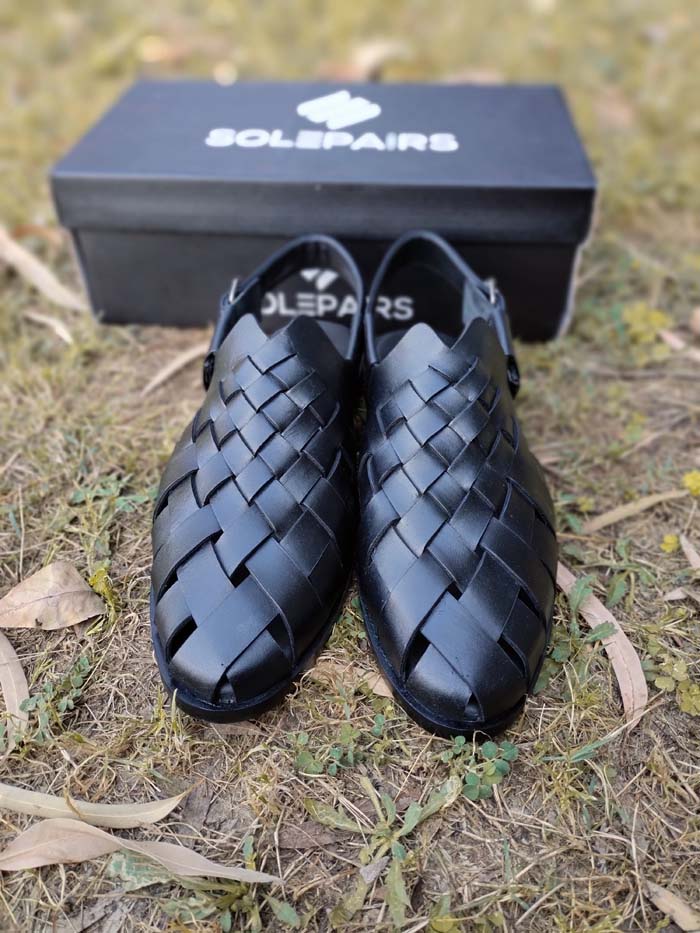 Woven Black Chappal _sku 767