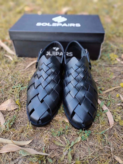 Woven Black Chappal _sku 767