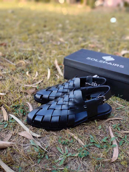 Woven Black Chappal _sku 767