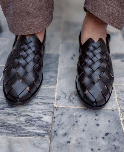 Woven Black Chappal _sku 767