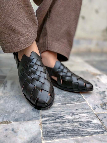 Woven Black Chappal _sku 767