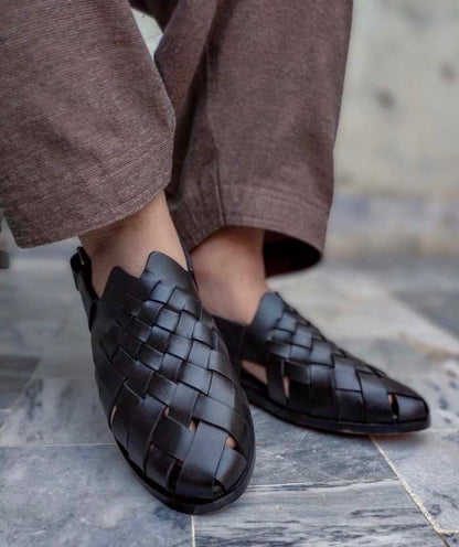 Woven Black Chappal _sku 767