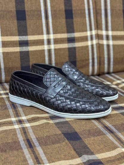 BLACK BRAIDED LOAFER-Sku3242