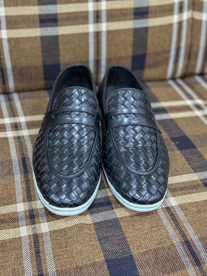 BLACK BRAIDED LOAFER-Sku3242