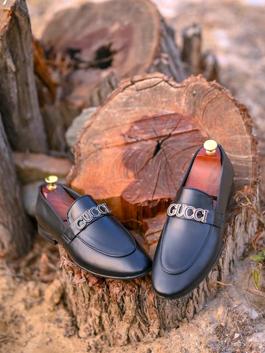 Black Cow Leather Shoes-Sku 29