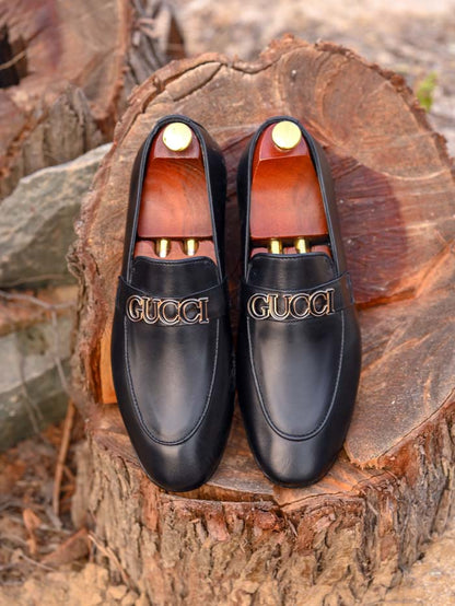 Black Cow Leather Shoes-Sku 29