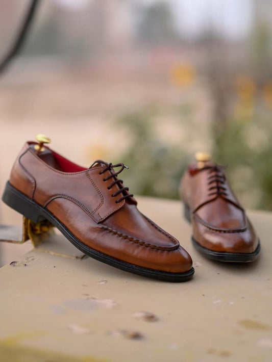 Brown Leather Shoes-Sku -039
