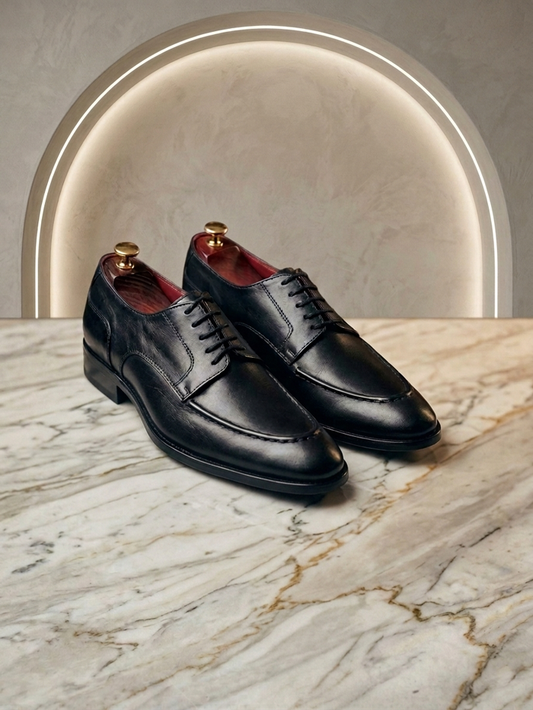 Black Laces Leather Shoes-Sku -Sku 027