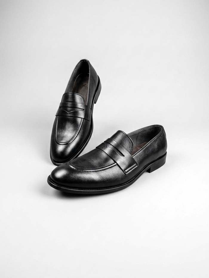 Black Leather Loafer Rubber Sole – SP 471