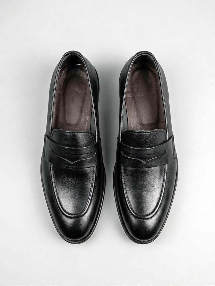 Black Leather Loafer Rubber Sole – SP 471