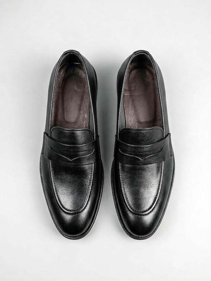 Black Leather Loafer Rubber Sole – SP 471
