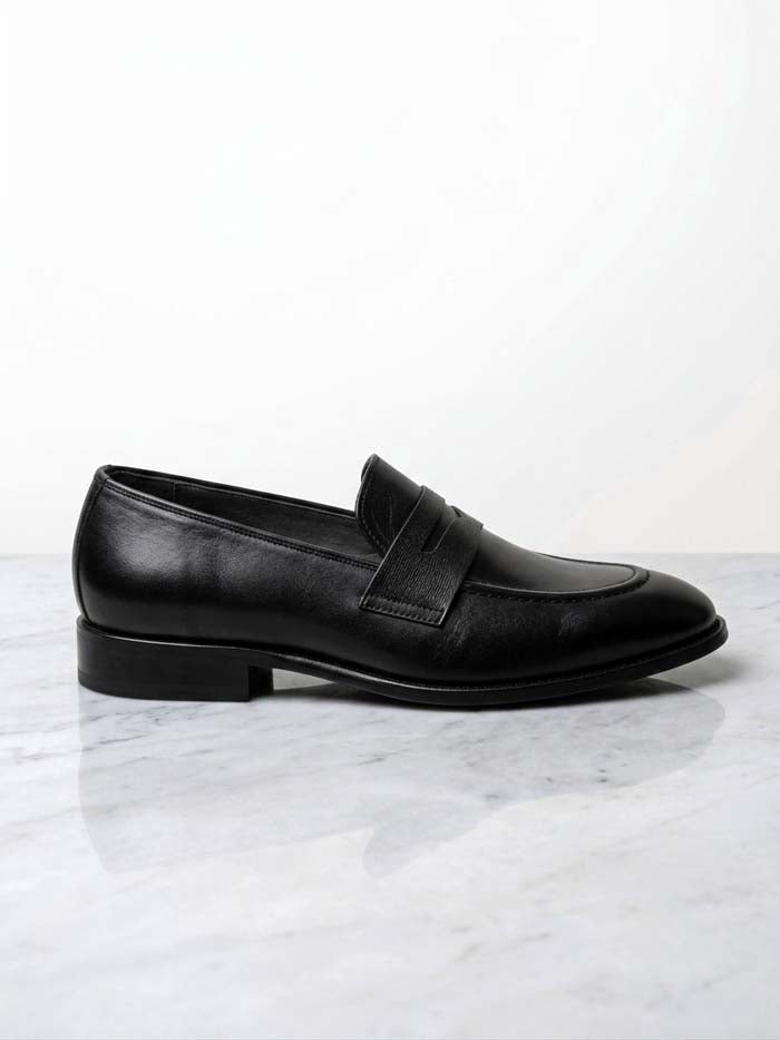 Black Leather Loafer Rubber Sole – SP 471