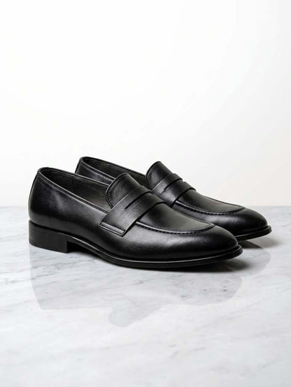 Black Leather Loafer Rubber Sole – SP 471