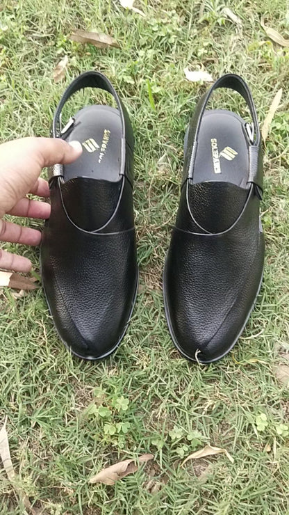 Milld Black Peshawari Chappal _sku 777