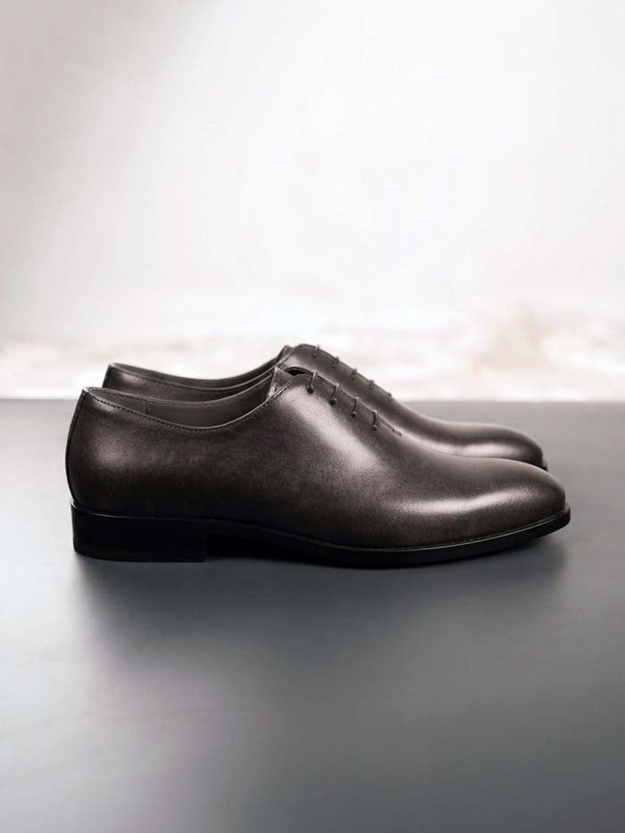 Black Leather Shoes ruber sole-Sku 041