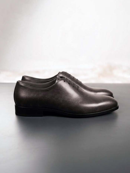 Black Leather Shoes ruber sole-Sku 041