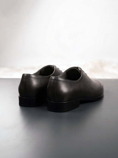 Black Leather Shoes ruber sole-Sku 041