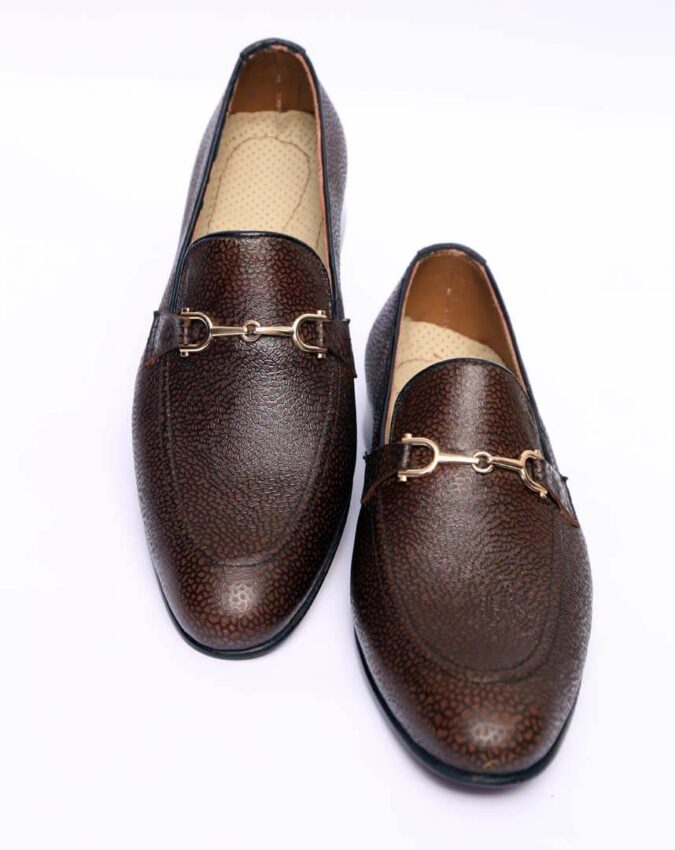 Brown Grain Leather Loafers – Design 01