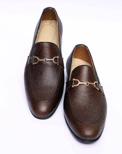 Brown Grain Leather Loafers – Design 01