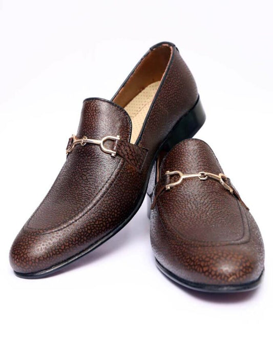 Brown Grain Leather Loafers – Design 01