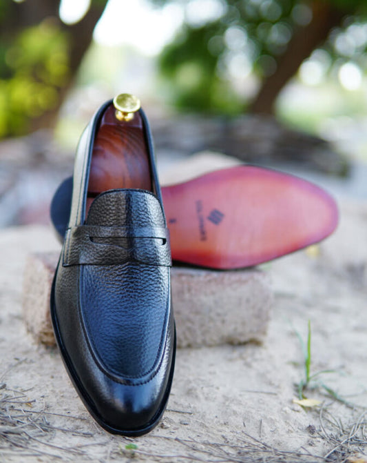 Leather Milled Loafer-Sku 371 Rubber Sole